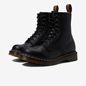 Dr. Martens Black Combat Boots with Iconic Chunky Silhouette
